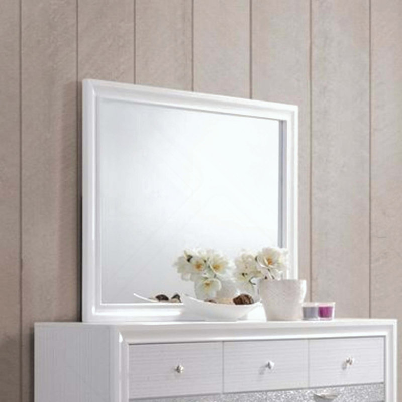 Miroir à finition Naima (miroir inclus seulement), Blanc