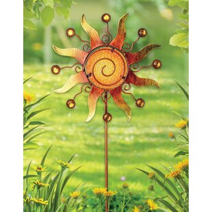 Regal Art & Gift Filigree Sun Moon Solar Stake - Metal - Gold