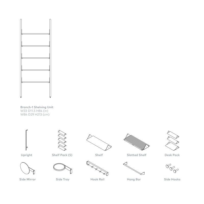 Branch 1 - Shelving Unit, Black/Blonde
