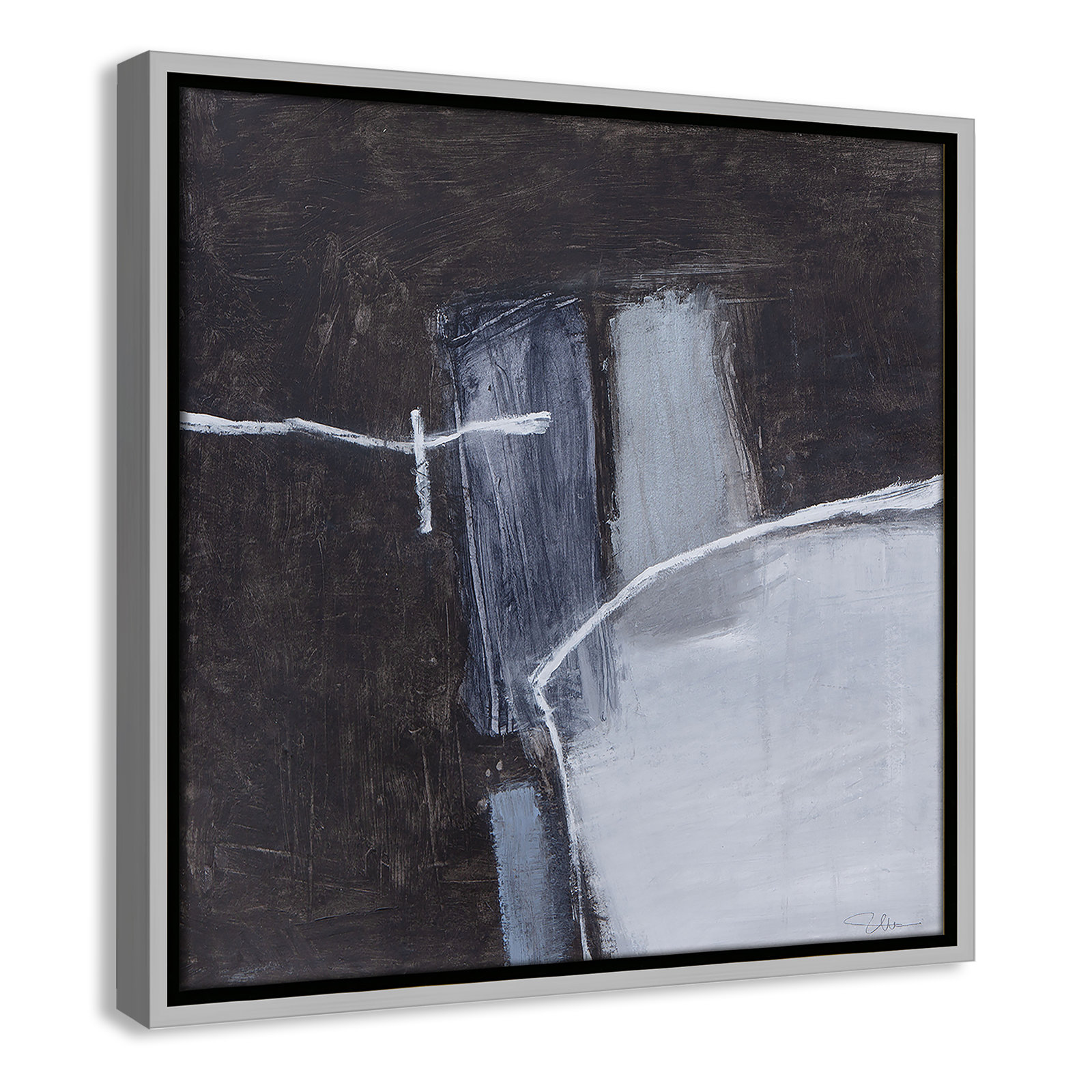 Graphite Gemstones Collection "Graphite Gemstones I" Print, Silver, 17.5" H x 17.5" W