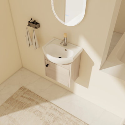 Briyanah 18.13'' Wall Mounted Single Bathroom Vanity With Ceramic Top