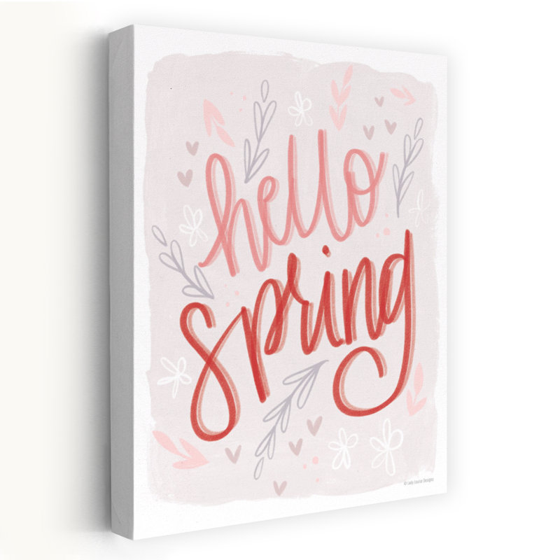 Hello Spring, art printanier abstrait contemporain, H 24 po x l 16 po