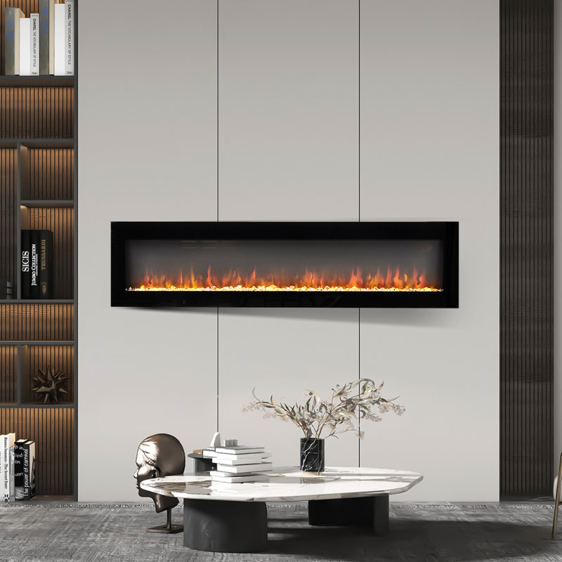 Brayden Studio 127cm W Black Electric Fireplace