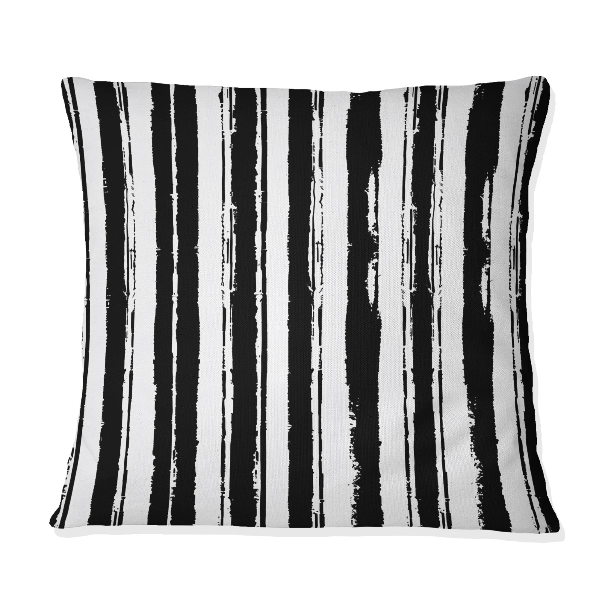 Design Art Black White Pinstripe I - Transitional Throw Pillow | Wayfair