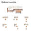 Ensemble de conversation modulaire en osier avec coussins 5 pièces