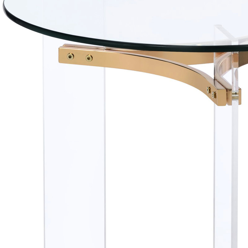 Table d'appoint Intriguing Gold Profondeur et plateau en verre trempé attrayant de 10 mm d'épaisseur