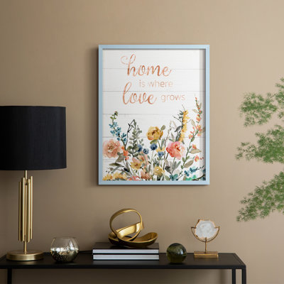 Home is Where Love Grows Framed Print - Solid Wood