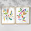 Feuilles de couleurs vives I - impression encadrée de qualité supérieure - prête à être accrochée - aucun clou requis - aucun clou requis-304406620-304406625