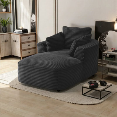 Oversized Corduroy Chaise Lounge Chair - No Assembly Required, Modern Sleeper Sofa