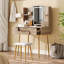 Bureau de coiffeuse à DEL avec tabouret et rangement