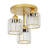 3-light Gold Semi Flush Mount Ceiling Light, Modern Crystal Fixture For Kitchen, Entryway & Bedroom-798157030