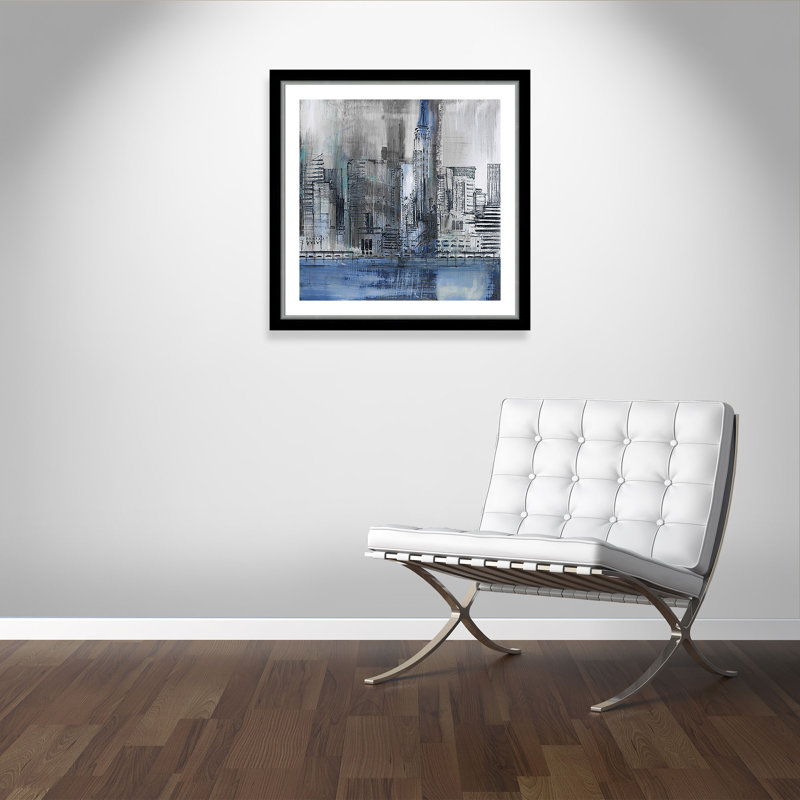 Eaubonne 'Empire State' Framed Acrylic Painting Print, Black/Silver Framed