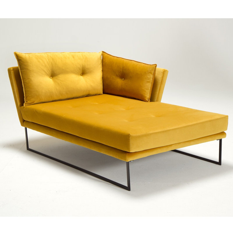 Composant de siège de lit réversible de 44,5 po de large Hertwig, 100 % polyester jaune