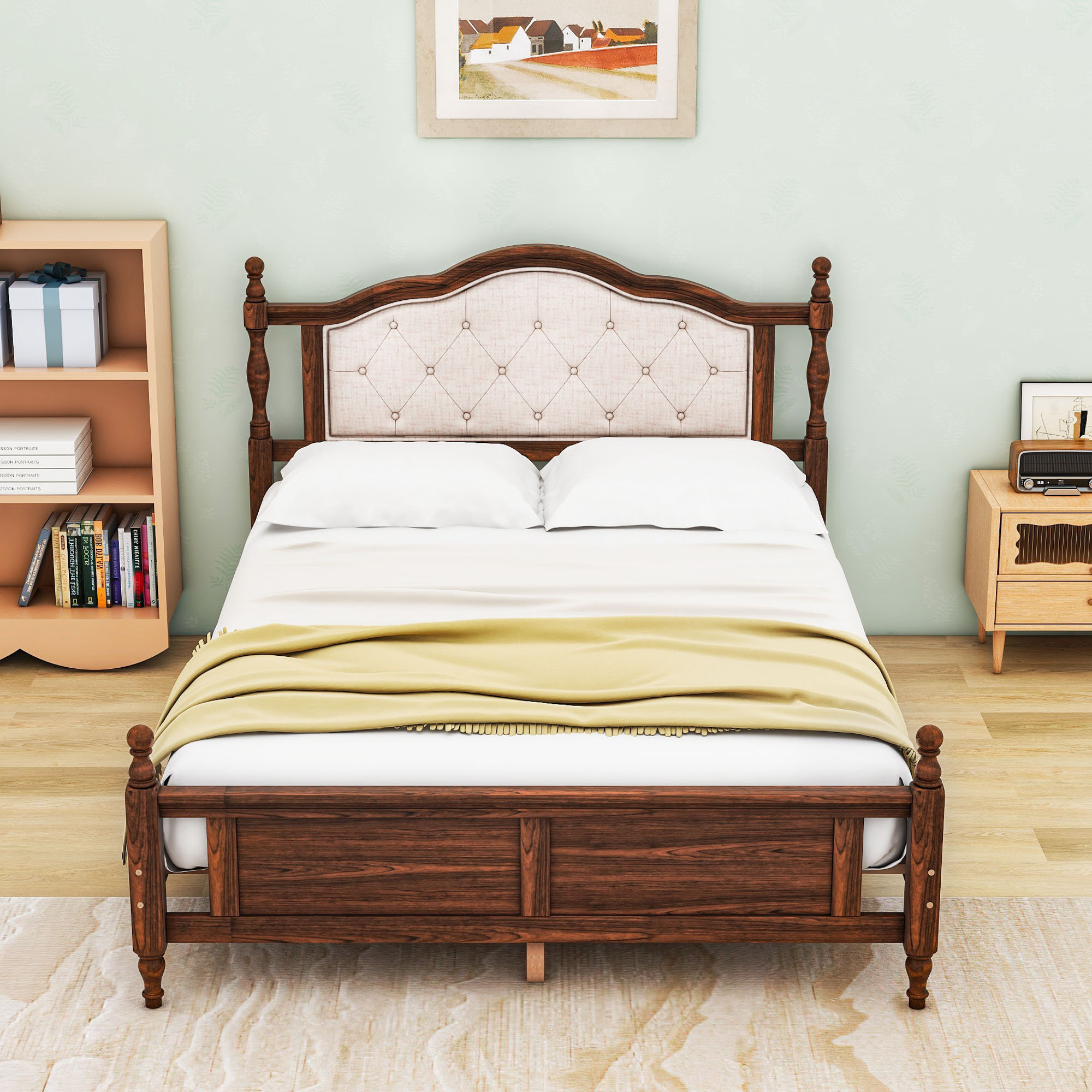 Alcott Hill® Queen Wood Bed with Headboard and Footboard | Wayfair