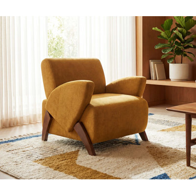 Fauteuil d'appoint en velours peu encombrant avec confort moelleux
