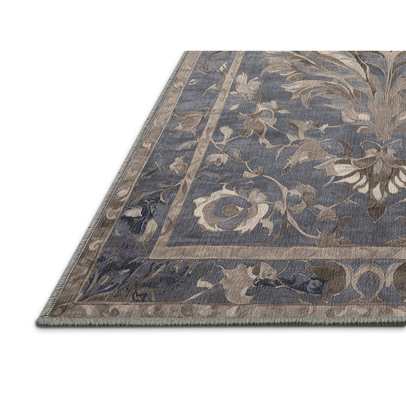 Tapis gris lavable à la machine, Carré 3 pi