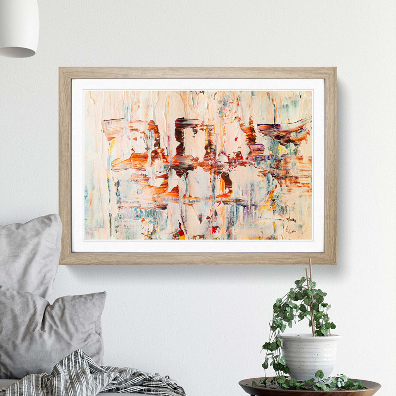 Abstract Art Painting Vol.355 by S.Johnson - Picture Frame Painting Print, 36cm H x 48cm W x 2cm D, Oak Framed