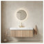 Meuble-lavabo suspendu MURI de 122 cm (48 po) avec comptoir en pierre frittée gris pâle, lavabo en céramique et armoire de rangement en contreplaqué de chêne brun-136063093-136063096
