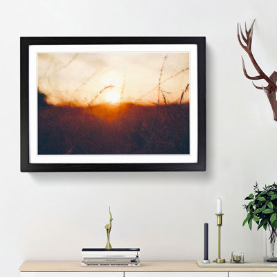 Sunset over the Meadow - Picture Frame Painting Print