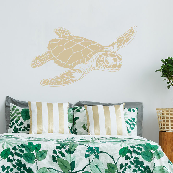 Décalcomanie murale tortue de mer, Beige