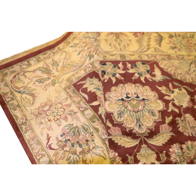 Tapis rouille et crème noué à la main de haute qualité