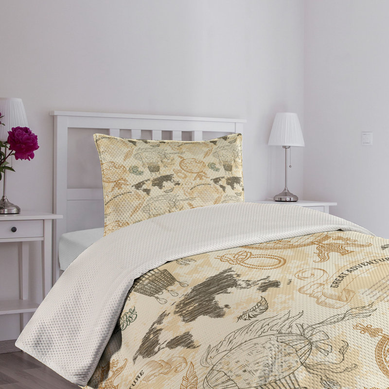 Polyester Coverlet, Twin Bedspread + 1 Sham