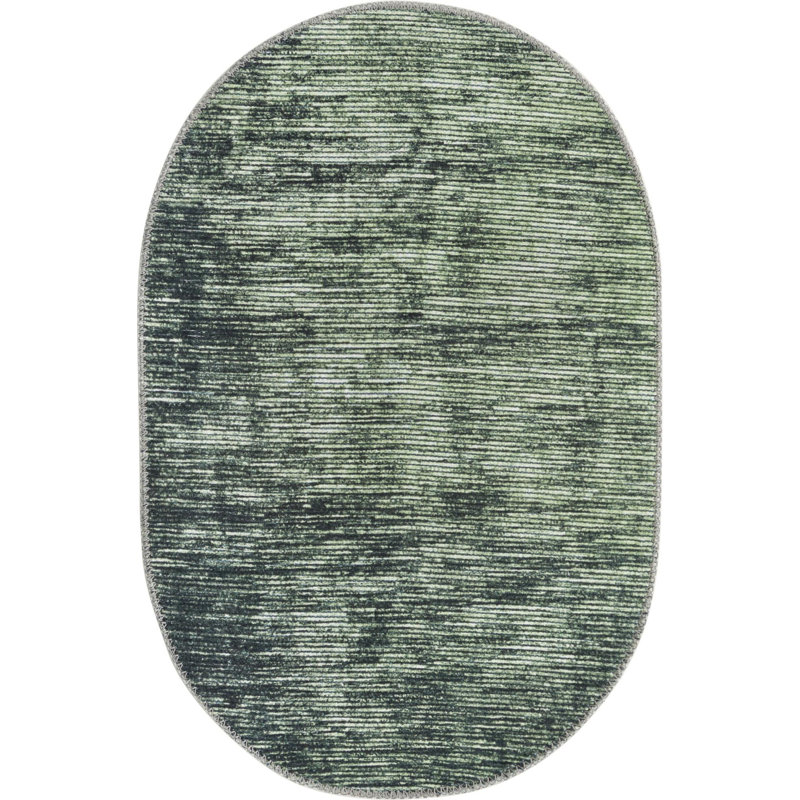 Ikhasa Chenille Abstract Indoor Rug, Oval 2' x 3'