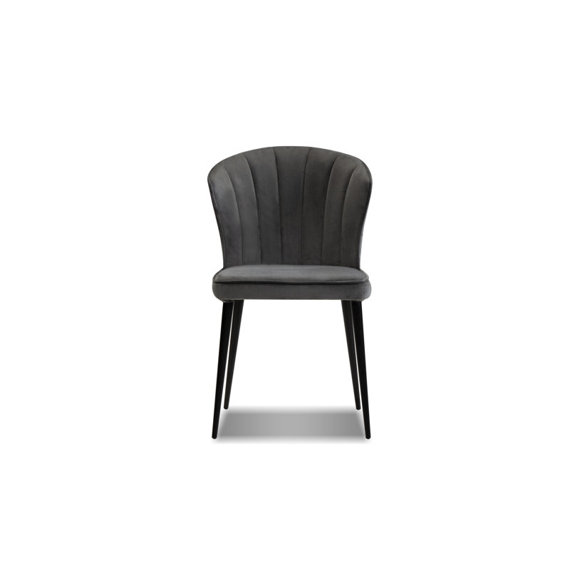 Ariel 19'' H Upholstered Metal Side Chair, Gray