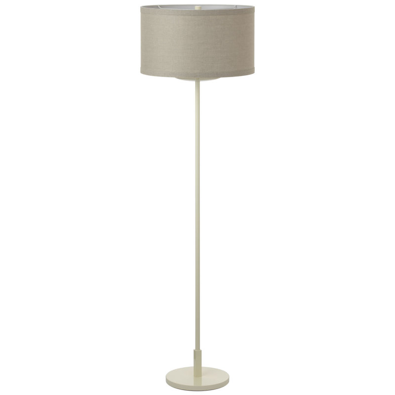 kate spade new york Walker 58" Cordless Floor Lamp with Linen Shade, Light Cream, White