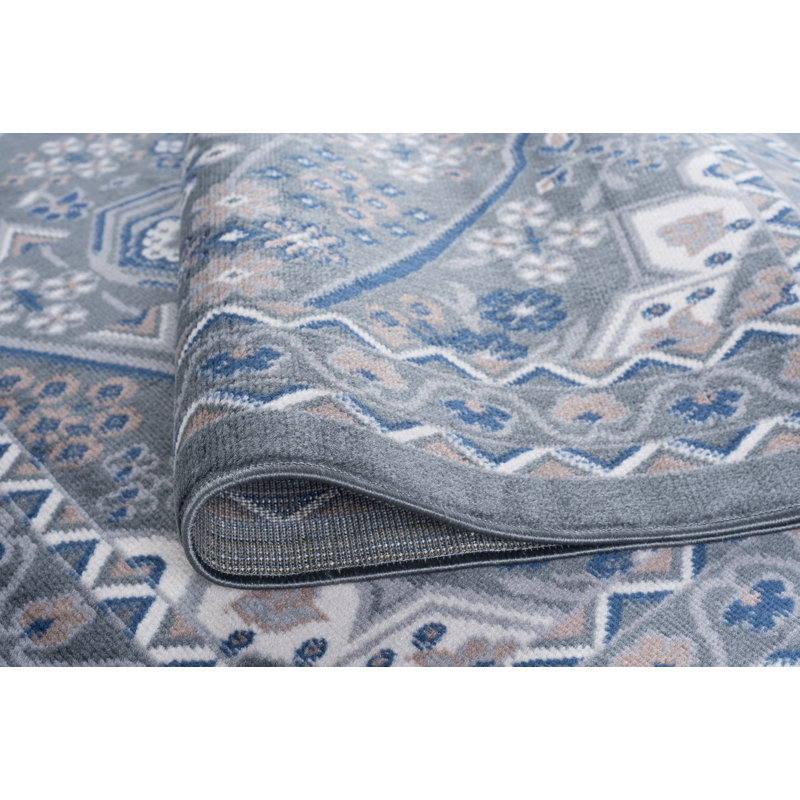 Tapis oriental gris Elisabeth-Anne, Tapis de couloir 2 pi 3 po x 7 pi 3 po