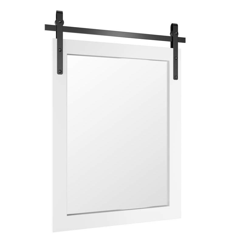 Miroir d'appoint de salle de bain Farmhouse, Blanc, 30 po x 22 po