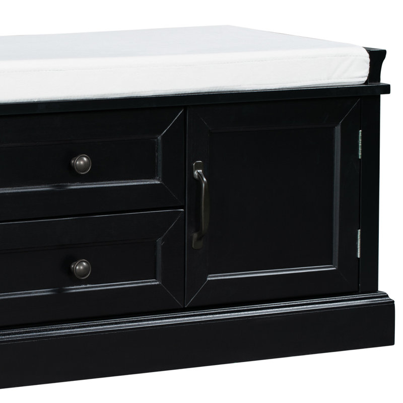 Ardilia Classic Storage Bench - 2 Drawers and 2 Cabinet, Black