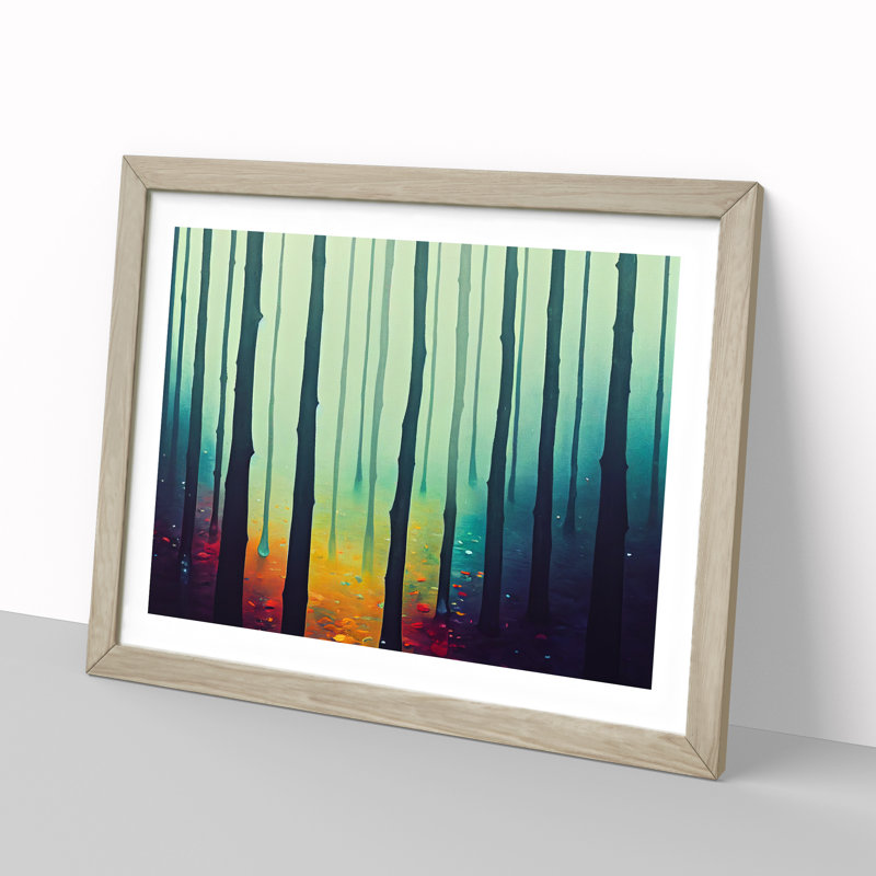 Colourful Forest Vol.2 - Single Picture Frame Print, Oak Framed, 34cm H x 46cm W x 2cm D