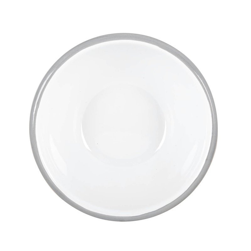 Argon Tableware - White Enamel Bowls, Grey