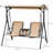 2 Patio Swing With Canopy, Storage Space & Sun Shade Adjustable, Steel Frame, Beige 2 Swing, Canopy Adjustable Shade, Storage, Cup Holder, Robust,
