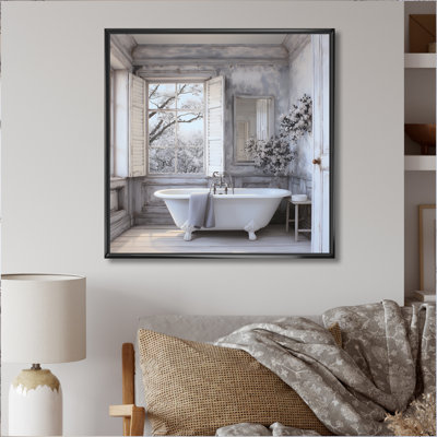 Farmhouse Bathroom Charm II - impressions sur toile blanchisserie