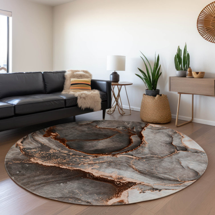 Premium Machine Washable Cerrito Amf525 Peach Rug