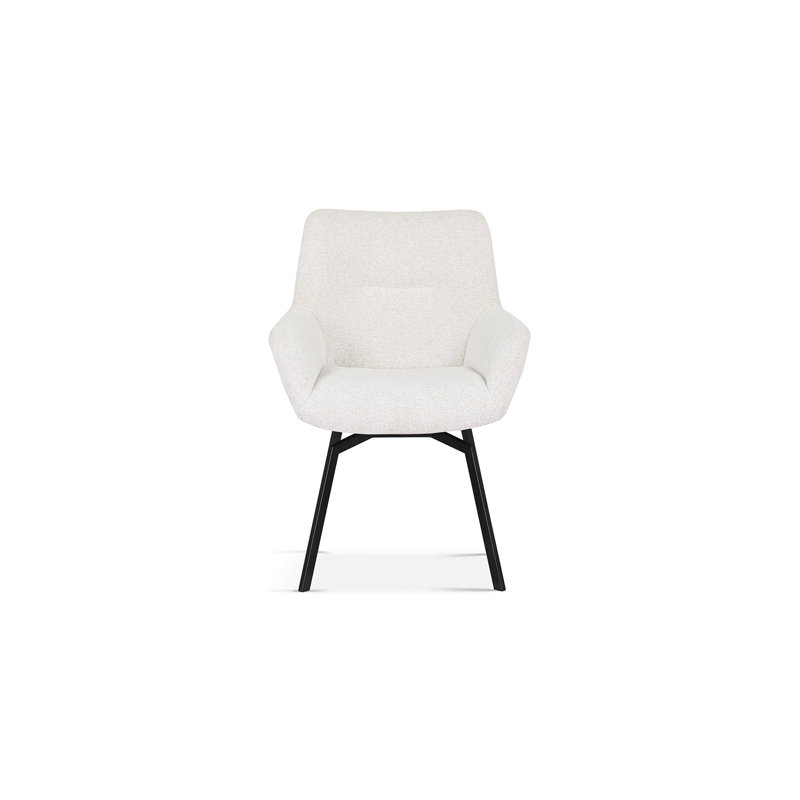 Scipio 45cm H Polyester Upholstered Armchair, Ecru