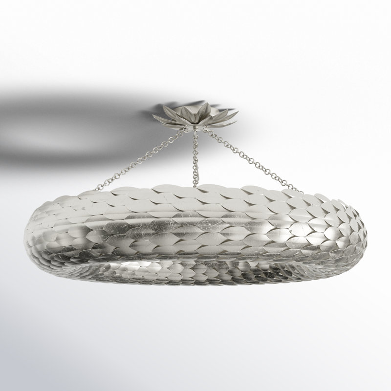 Adelynn 8 - Light Dimmable Wagon Wheel Chandelier, Antique Silver, 13.5" H x 33.5"W x 33.5"D