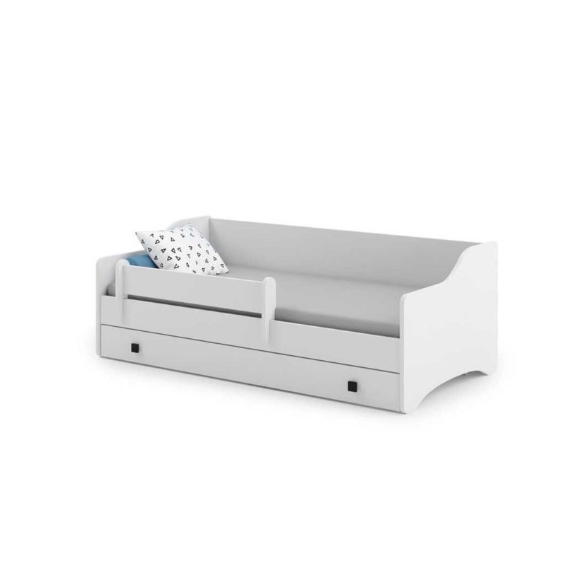 Single bed Erik, White, European Toddler (80 x 160cm)