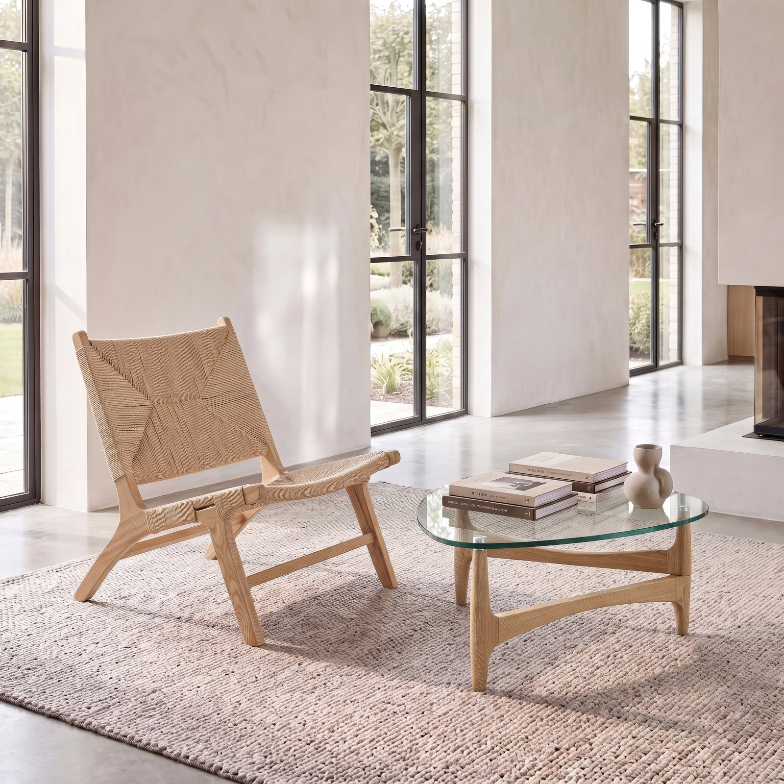 Etna Coffee Table, Natural, 15.5" H x 35.44" L x 35.44" W