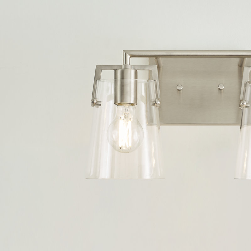 Crofton Vanity Light, Brushed Steel, 2