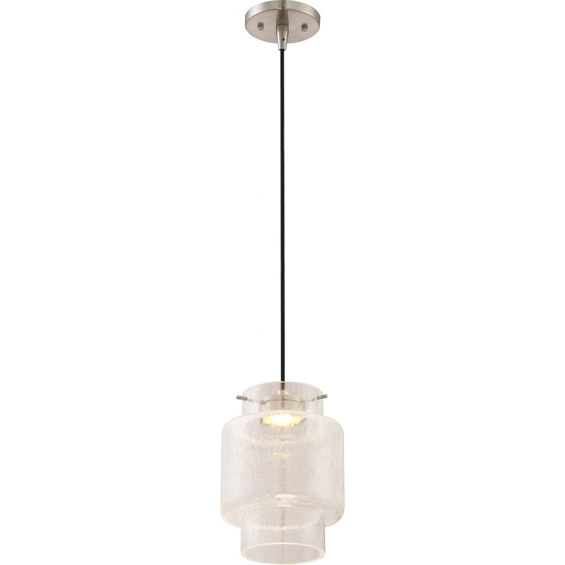 Luminaire suspendu géométrique 1 lumière Aaden, Transparence craquelée