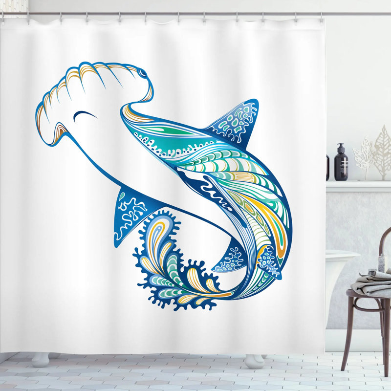Shower Curtain with Hooks Included, 75" H x 69" W