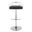 Tabouret de bar réglable avec pivot en métal chromé et similicuir avec repose-pieds arrondi en T - ensemble de 2