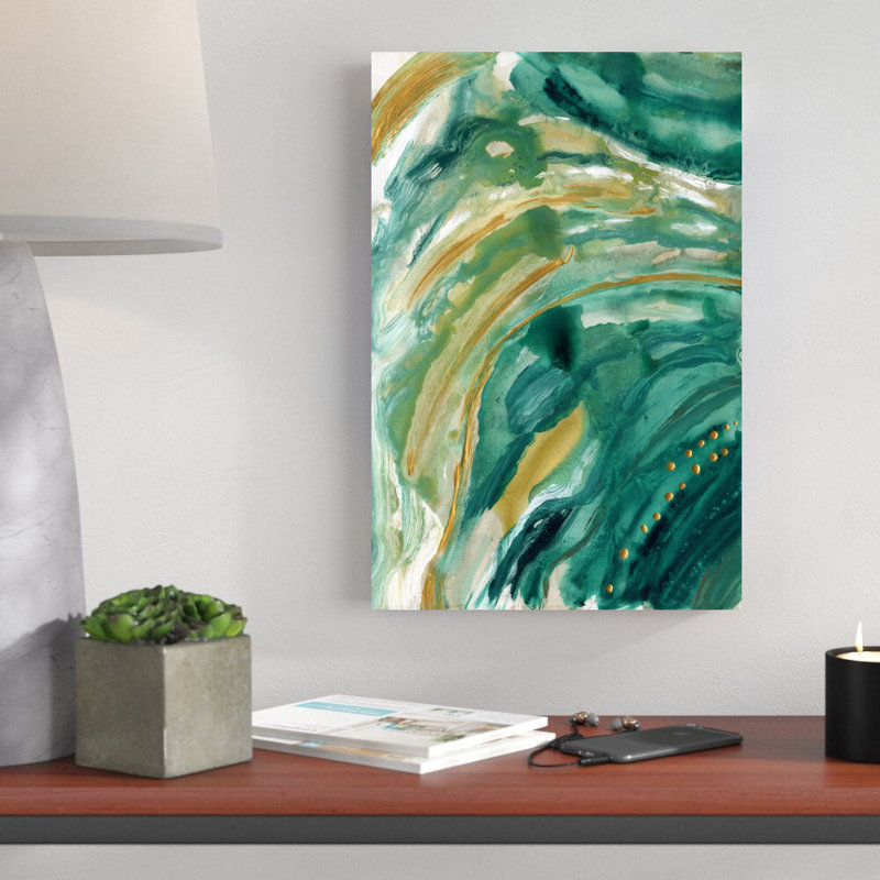 «Abstract Watercolor Geode», reproduction sur toile tendue, H 18 po x l 12 po