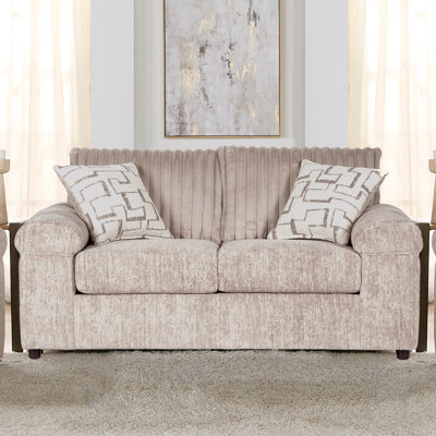 Oliwier Wide Wale Corduroy Loveseat, Parchment
