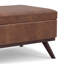 Repose-pieds capitonné rectangulaire en cuir végétalien Mid-Century avec mousse à haute densité Owen-63970215