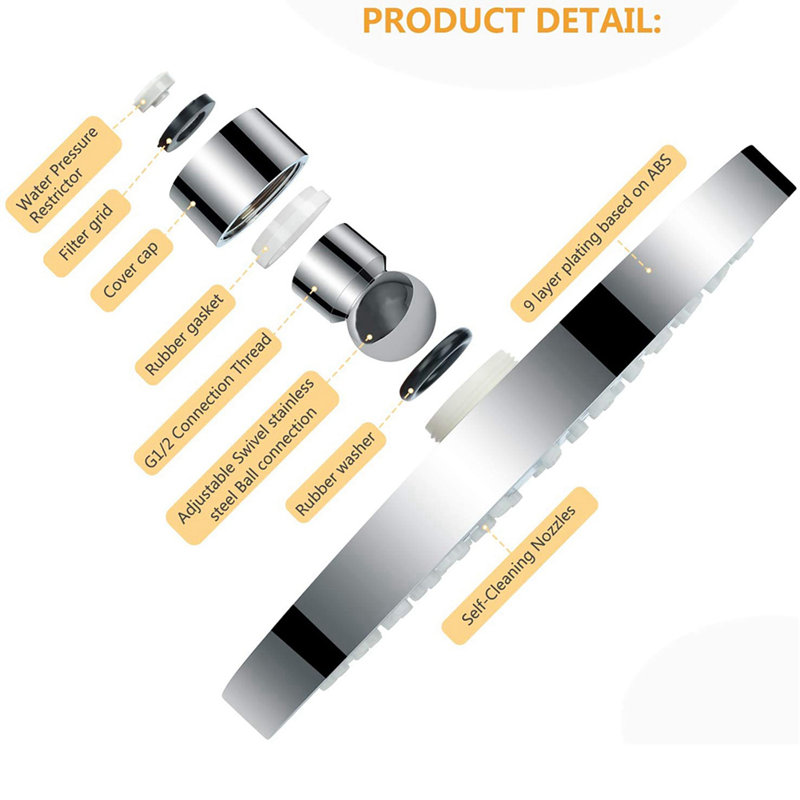 6" Bathroom Shower Head