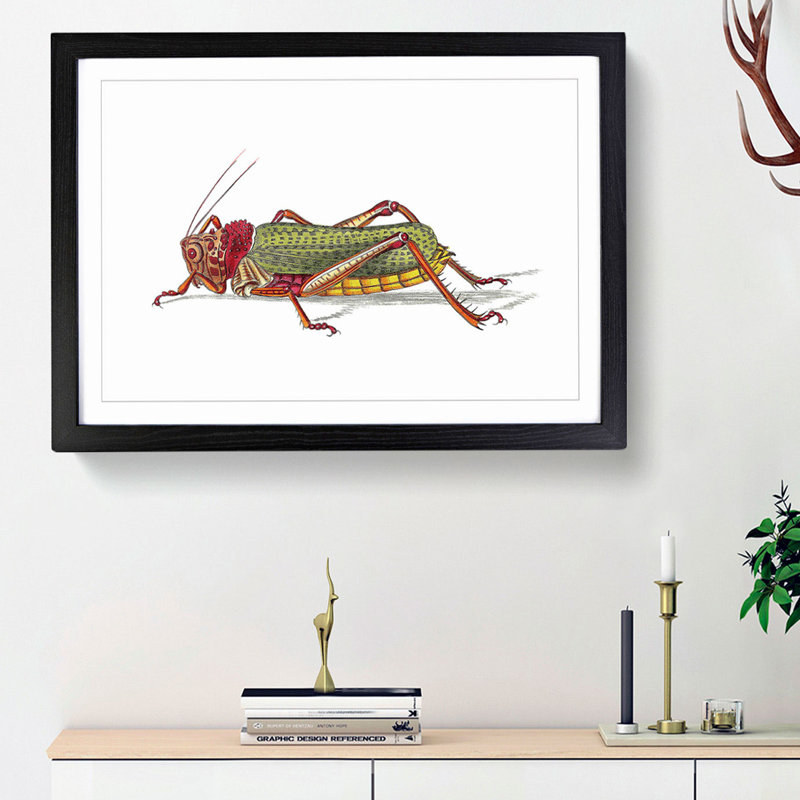 Granulated Locust by George Shaw - Picture Frame Painting Print, 27cm H x 36cm W x 2cm D, Black Framed